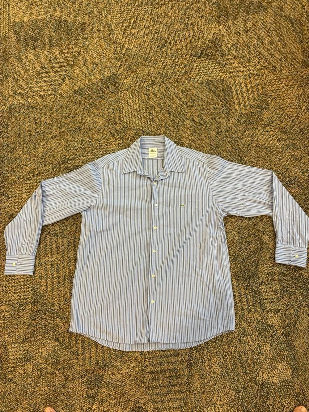 Lacoste Vintage 90’s Blue Long Sleeve Crocodile Logo Size 44